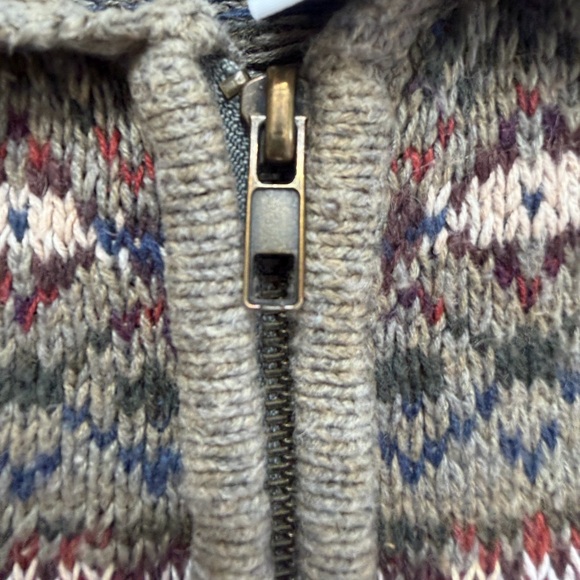 Vintage 90s Fair Isle Zip Cardigan Sweater XL Heirloom Collectibles - Picture 4 of 7